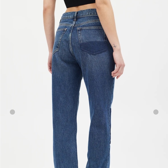 Reformation Cynthia High Rise Patch Straight Jeans Medium Wash Size 24 - Picture 5 of 9